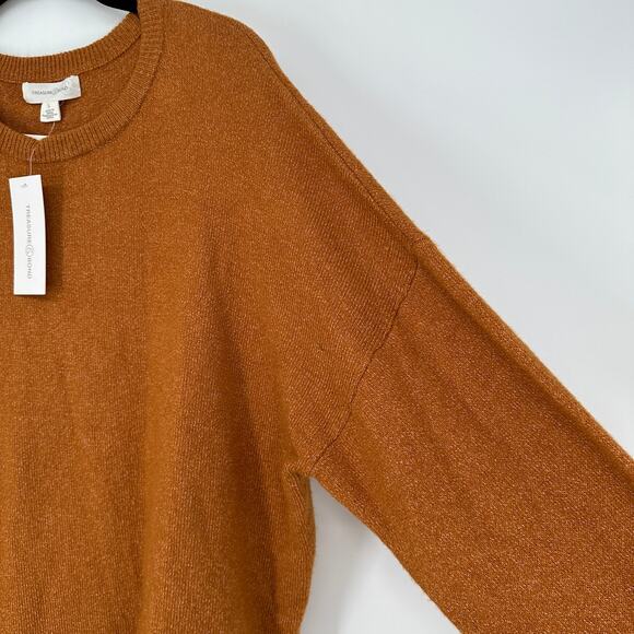 Treasure & Bond Pullover Sweater Long Sleeve Crew Neck Soft Rust Womens Large - Picture 5 of 6